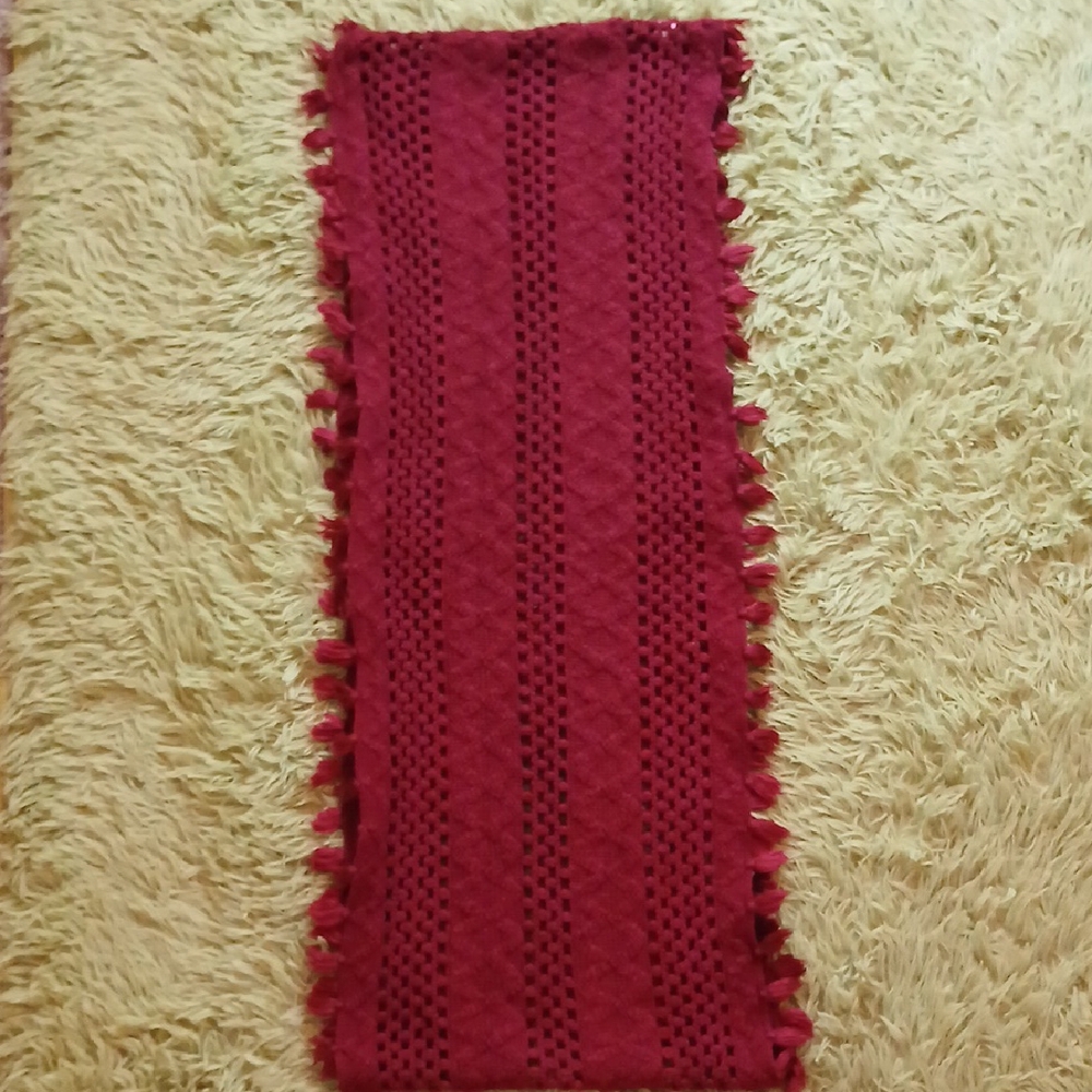 Handmade‎ Red Knitted Infinity Scarf OS